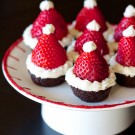 Santa Hat Brownie Bites